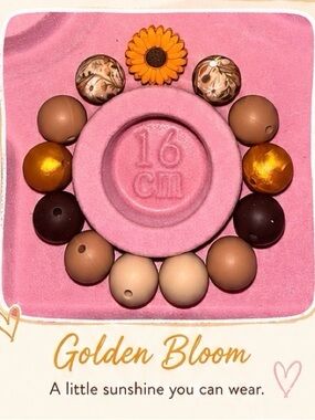 Sunflower Bead Bracelet - Gold and Brown